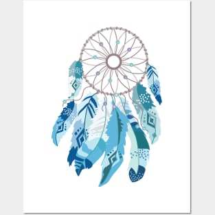 Dreamcatcher feathers and beads Native American Posters and Art